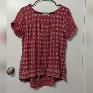 Fat Face Women's Red Floral Top